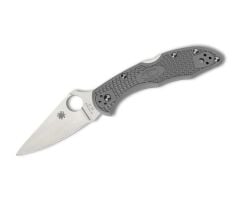 Spyderco Delica 4 Gray Lightweight Flat Ground PlainEdge Çakı