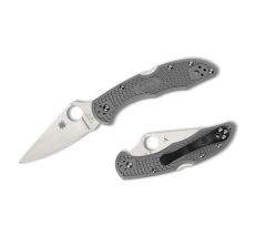 Spyderco Delica 4 Gray Lightweight Flat Ground PlainEdge Çakı