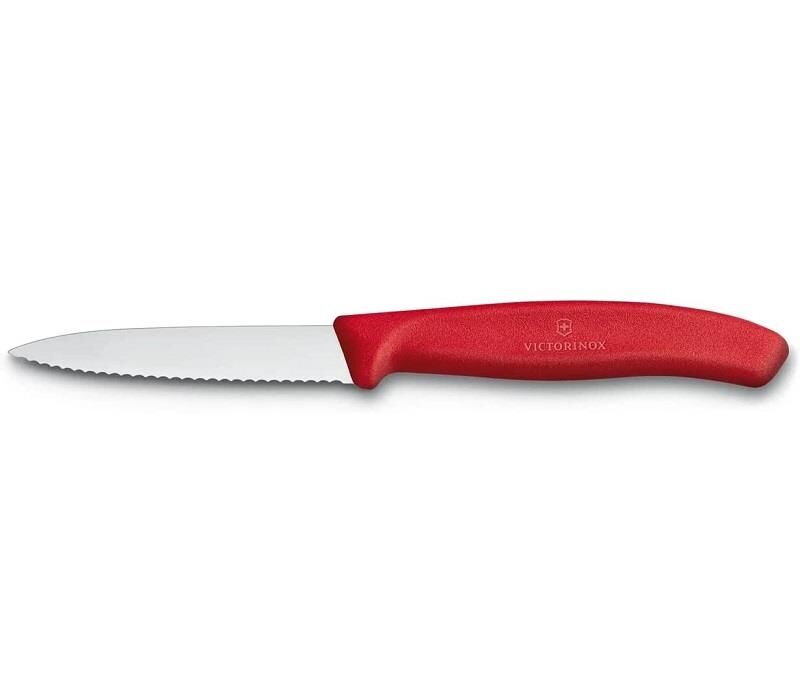 Victorinox Swiss Classic 8cm Tırtıklı Soyma Bıçağı Kırmızı