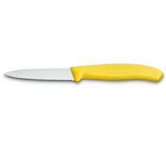 Victorinox Swiss Classic 8cm Tırtıklı Soyma Bıçağı Sarı