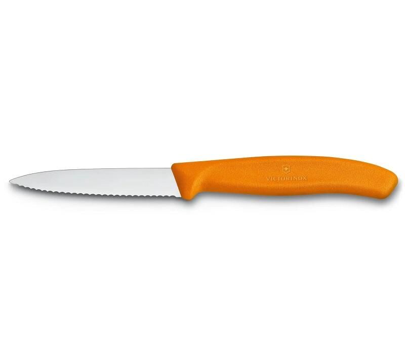 Victorinox Swiss Classic 8cm Tırtıklı Soyma Bıçağı Turuncu