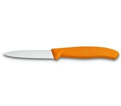 Victorinox Swiss Classic 8cm Tırtıklı Soyma Bıçağı Turuncu