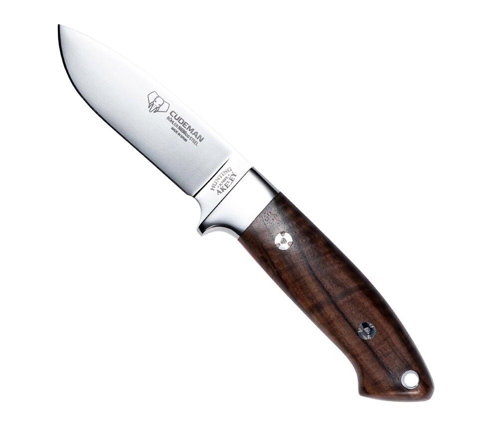 Cudeman 254-G Akeley Walnut Ceviz Ağacı Saplı Deri Kılıflı Bıçak