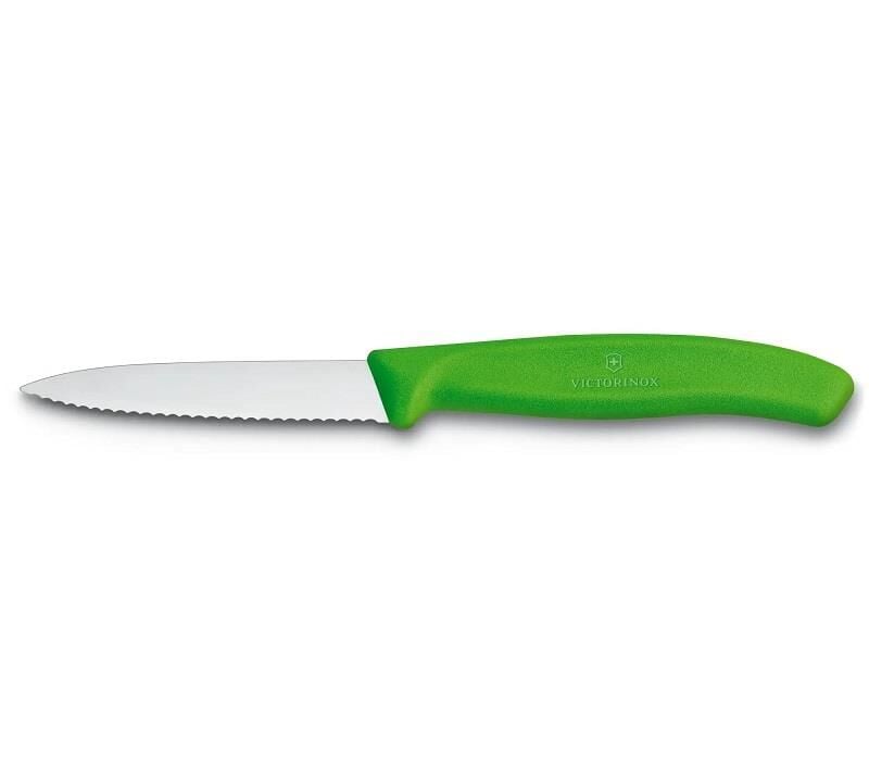 Victorinox Swiss Classic 8cm Tırtıklı Soyma Bıçağı Yeşil