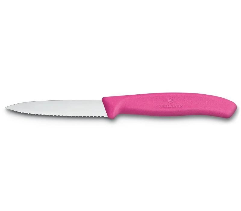 Victorinox Swiss Classic 8cm Tırtıklı Soyma Bıçağı Pembe
