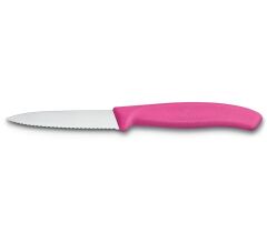 Victorinox Swiss Classic 8cm Tırtıklı Soyma Bıçağı Pembe