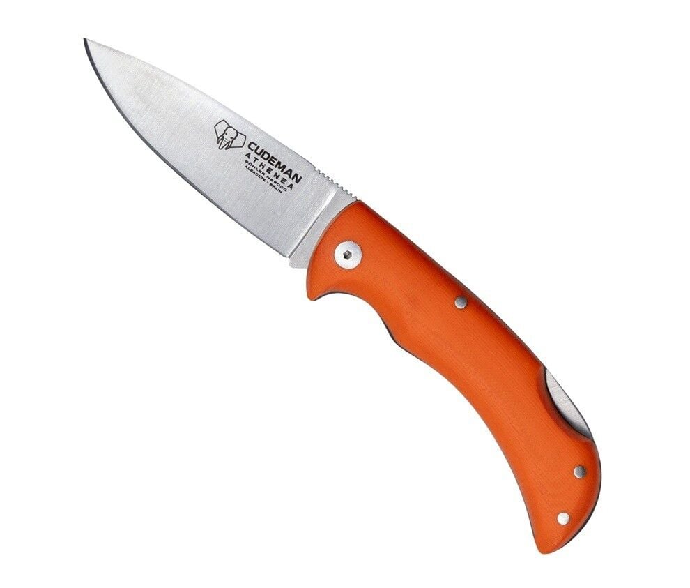 Cudeman 345-JF Athenea Orange G10 Saplı Deri Kılıflı Çakı