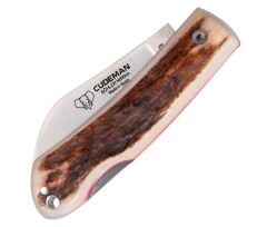 Cudeman 386-CVF La Marinera Deer Antler Geyik Boynuzu Saplı Deri Kılıflı Çakı