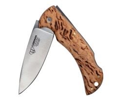 Cudeman 325-DF Galatea Curly Birch Huş Ağacı Saplı Deri Kılıflı Çakı