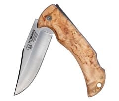 Cudeman 326-DF Artemisa Curly Birch Huş Ağacı Saplı Deri Kılıflı Çakı