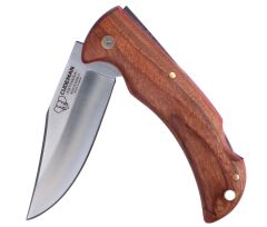 Cudeman 326-GF Artemisa Satin Walnut Ceviz Ağacı Saplı Deri Kılıflı Çakı