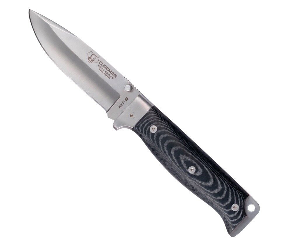 Cudeman 328-MF MT-6 Black Micarta Saplı Deri Kılıflı Çakı