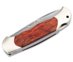 Böker Manufaktur Optima Burl Birch Bloody Orange Damast Çakı