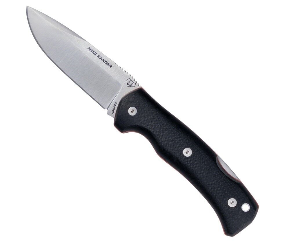 Cudeman 337-GNF Mini Ranger Black G10 Saplı Klipsli ve Deri Kılıflı Çakı