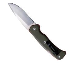 Cudeman 337-GVF Mini Ranger Green G10 Saplı Klipsli ve Deri Kılıflı Çakı