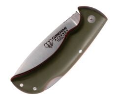 Cudeman 345-GVF Athenea Green G10 Saplı Deri Kılıflı Çakı