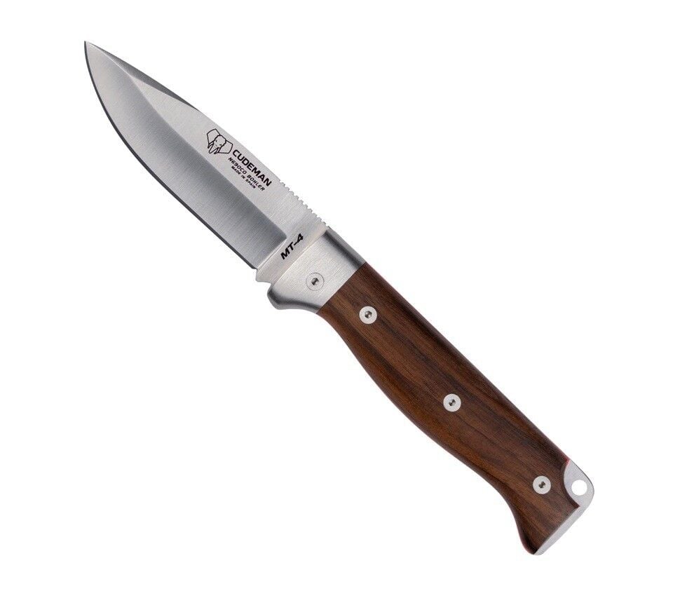 Cudeman 384-GF MT-4 Satin Walnut Ceviz Ağacı Saplı Deri Kılıflı Çakı