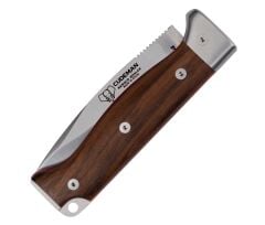 Cudeman 384-GF MT-4 Satin Walnut Ceviz Ağacı Saplı Deri Kılıflı Çakı