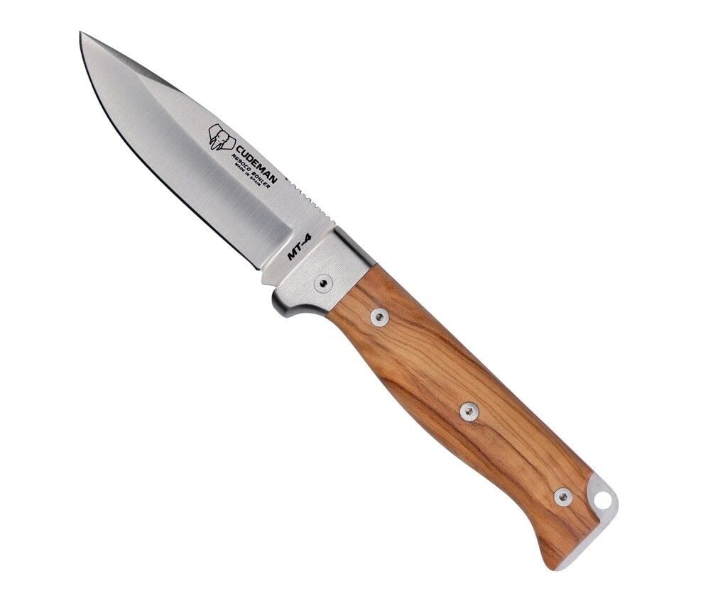 Cudeman 384-LF MT-4 Natural Olive Zeytin Saplı Deri Kılıflı Çakı