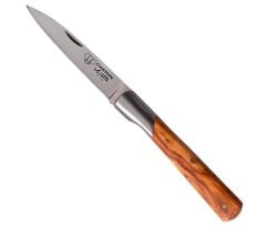 Cudeman 409-LF Vendetta Natural Olive Wood With Bolster Zeytin Saplı Deri Kılıflı Çakı