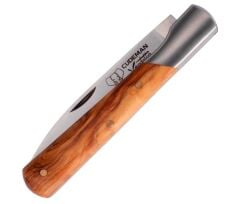 Cudeman 409-LF Vendetta Natural Olive Wood With Bolster Zeytin Saplı Deri Kılıflı Çakı