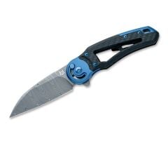 Fox Knives Metamorphosis Wharncliffe Damascus CF Titanium Blue Çakı