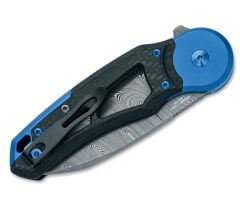 Fox Knives Metamorphosis Wharncliffe Damascus CF Titanium Blue Çakı
