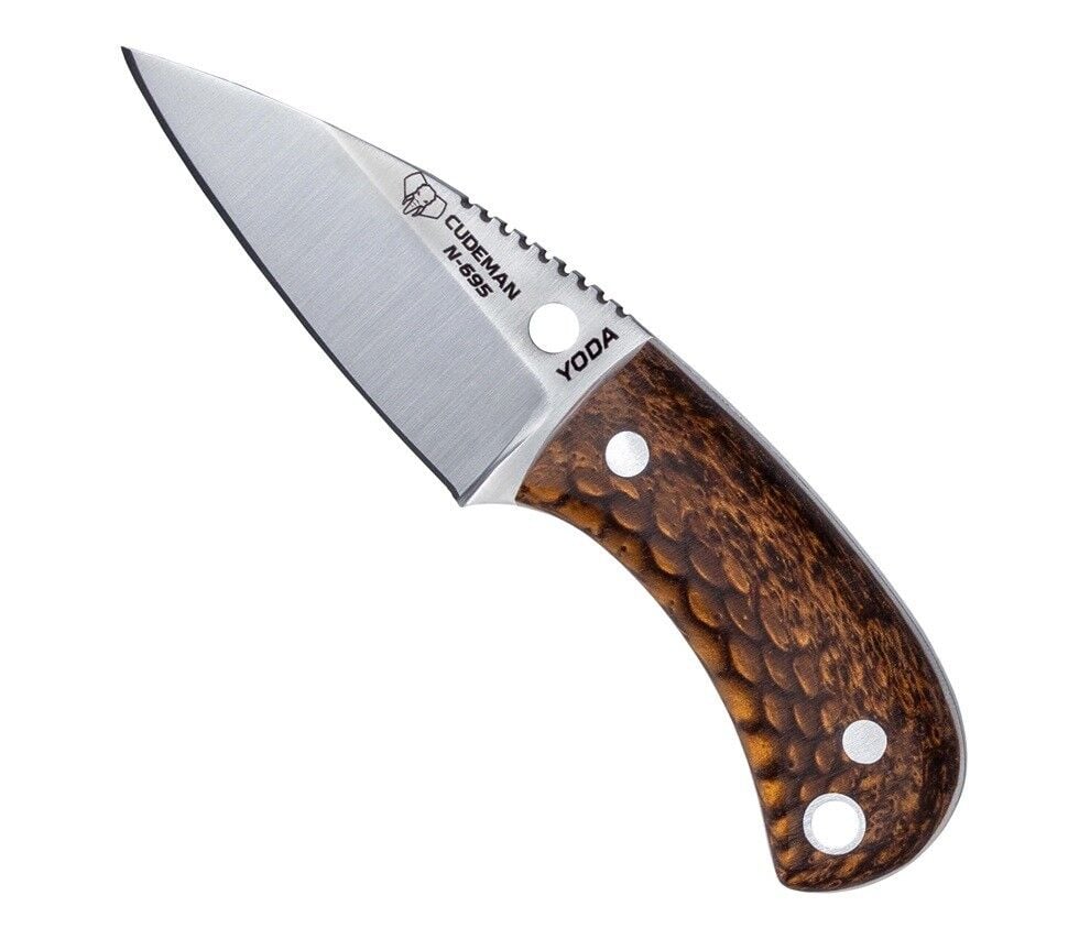 Cudeman 200-JM Yoda Brown Juma Micarta Saplı Deri Kılıflı Bıçak