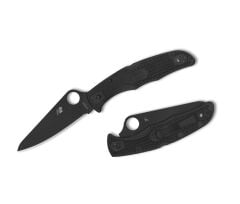 Spyderco Pacific Salt 2 Black Lightweight Black Blade PlainEdge Çakı
