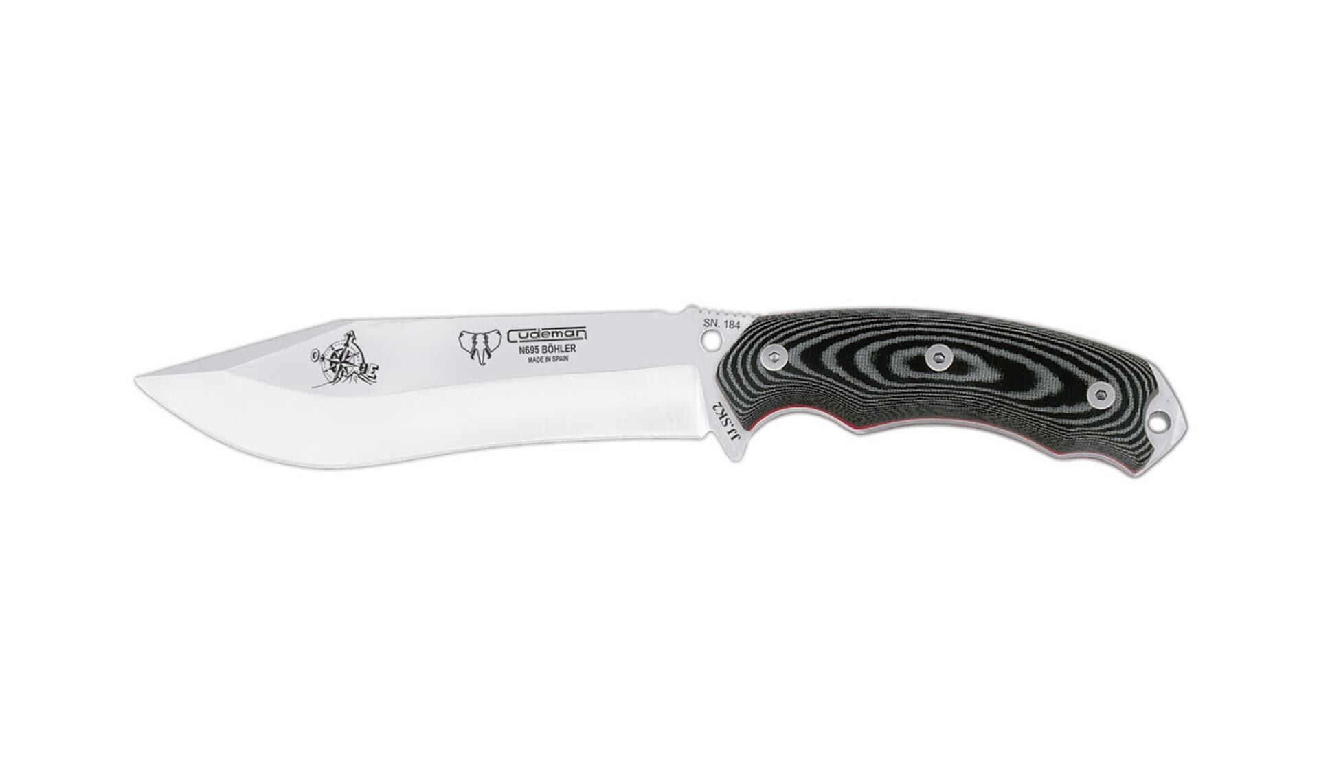 Cudeman 125-M-K JJSK2 Black Mikarta Saplı Kydex Kılıflı Bıçak
