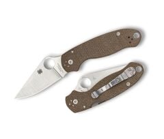 Spyderco Para 3 Brown Canvas Micarta CPM Cru-Wear PlainEdge Çakı
