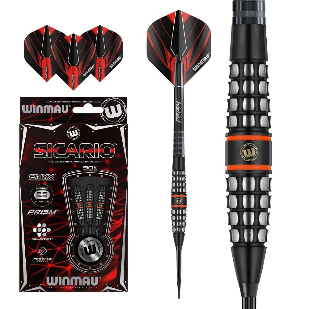 Winmau Sicario Onyx %90 Tungsten 25gr Çelik Uçlu Dart Oku
