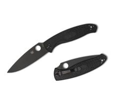 Spyderco Resilience Black Lightweight Black Blade PlainEdge Çakı