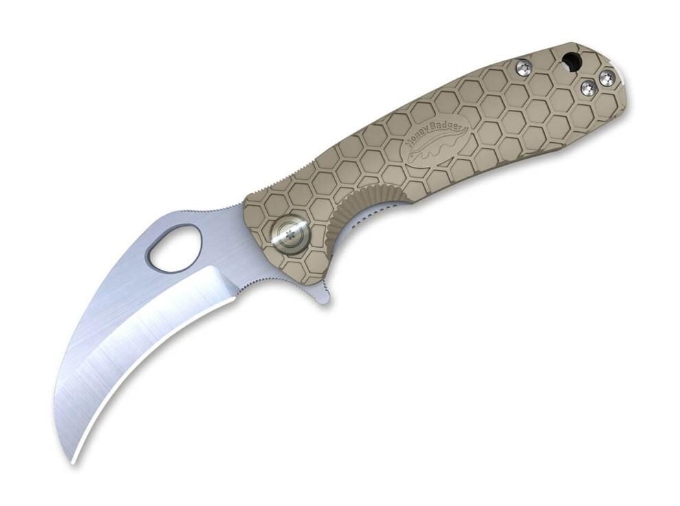 Honey Badger Claw D2 Medium Tan Plain Çakı