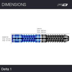 Red Dragon Delta 1 % 90 Tungsten Çelik Uçlu Dart Oku 22