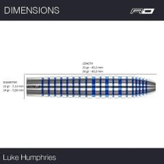 Red Dragon Luke Humphries TX3 Cool Blue SE % 90 Tungsten Çelik Uçlu Dart Oku