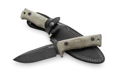 Lionsteel T5 fixed blade tactical knife - Green canvas, black blade Bıçak