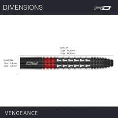Red Dragon Vengeance % 90 Tungsten Çelik Uçlu Dart Oku
