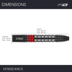 Red Dragon Vengeance % 90 Tungsten Çelik Uçlu Dart Oku