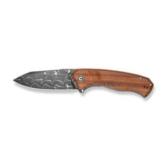 Civivi Placoid Flipper & Thumb Stud Knife Wood Handle Damascus Çakı