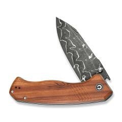 Civivi Placoid Flipper & Thumb Stud Knife Wood Handle Damascus Çakı