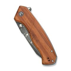 Civivi Placoid Flipper & Thumb Stud Knife Wood Handle Damascus Çakı