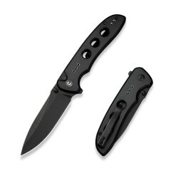 Civivi Hyperpulse Flipper & Thumb Stud & Button Lock Knife Black Aluminum Handle Çakı