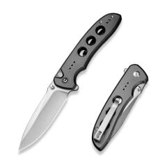 Civivi Hyperpulse Flipper & Thumb Stud & Button Lock Knife Gray Aluminum Handle Çakı