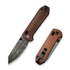 Civivi Yonder Thumb Stud & Crossbar Lock Knife Wood Handle Damascus Çakı