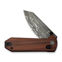 Civivi Yonder Thumb Stud & Crossbar Lock Knife Wood Handle Damascus Çakı