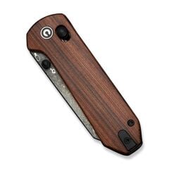 Civivi Yonder Thumb Stud & Crossbar Lock Knife Wood Handle Damascus Çakı