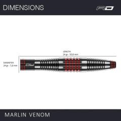 Red Dragon Marlin Venom % 90 Tungsten Çelik Uçlu Dart Oku