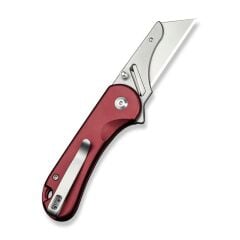 Civivi Elementum Utility Thumb Stud & Button Lock Knife Burgundy Aluminum Handle Çakı