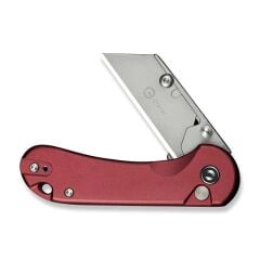 Civivi Elementum Utility Thumb Stud & Button Lock Knife Burgundy Aluminum Handle Çakı